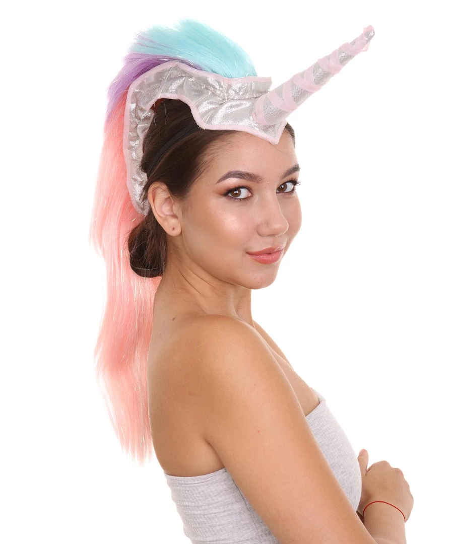 PRYZM Unicorn Headdress | Womens Long Colorful Majestic Unicorn Mohawk Headpiece | Breathable Cap Design 6 PRYZM Unicorn Headdress | Womens Long Colorful Majestic Unicorn Mohawk Headpiece | Breathable Cap Design