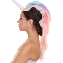 PRYZM Unicorn Headdress | Womens Long Colorful Majestic Unicorn Mohawk Headpiece | Breathable Cap Design 11 PRYZM Unicorn Headdress | Womens Long Colorful Majestic Unicorn Mohawk Headpiece | Breathable Cap Design