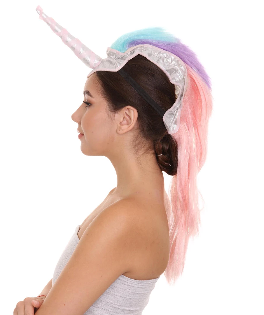 PRYZM Unicorn Headdress | Womens Long Colorful Majestic Unicorn Mohawk Headpiece | Breathable Cap Design 5 PRYZM Unicorn Headdress | Womens Long Colorful Majestic Unicorn Mohawk Headpiece | Breathable Cap Design