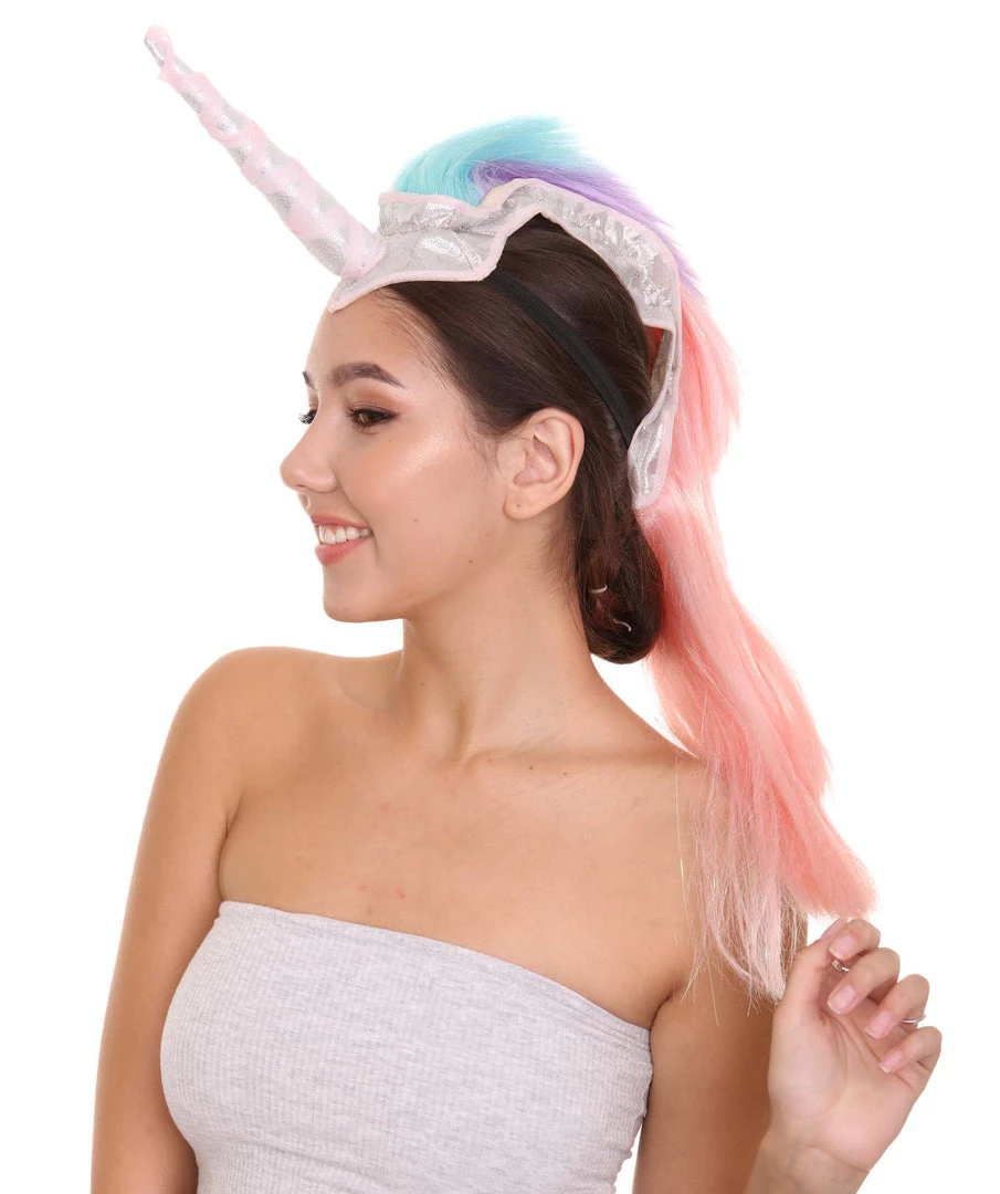 PRYZM Unicorn Headdress | Womens Long Colorful Majestic Unicorn Mohawk Headpiece | Breathable Cap Design 1 PRYZM Unicorn Headdress | Womens Long Colorful Majestic Unicorn Mohawk Headpiece | Breathable Cap Design
