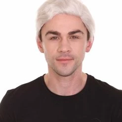 HPO Men's Fantasy Adventure Wig | White Grey Wigs | Premium Breathable Capless Cap