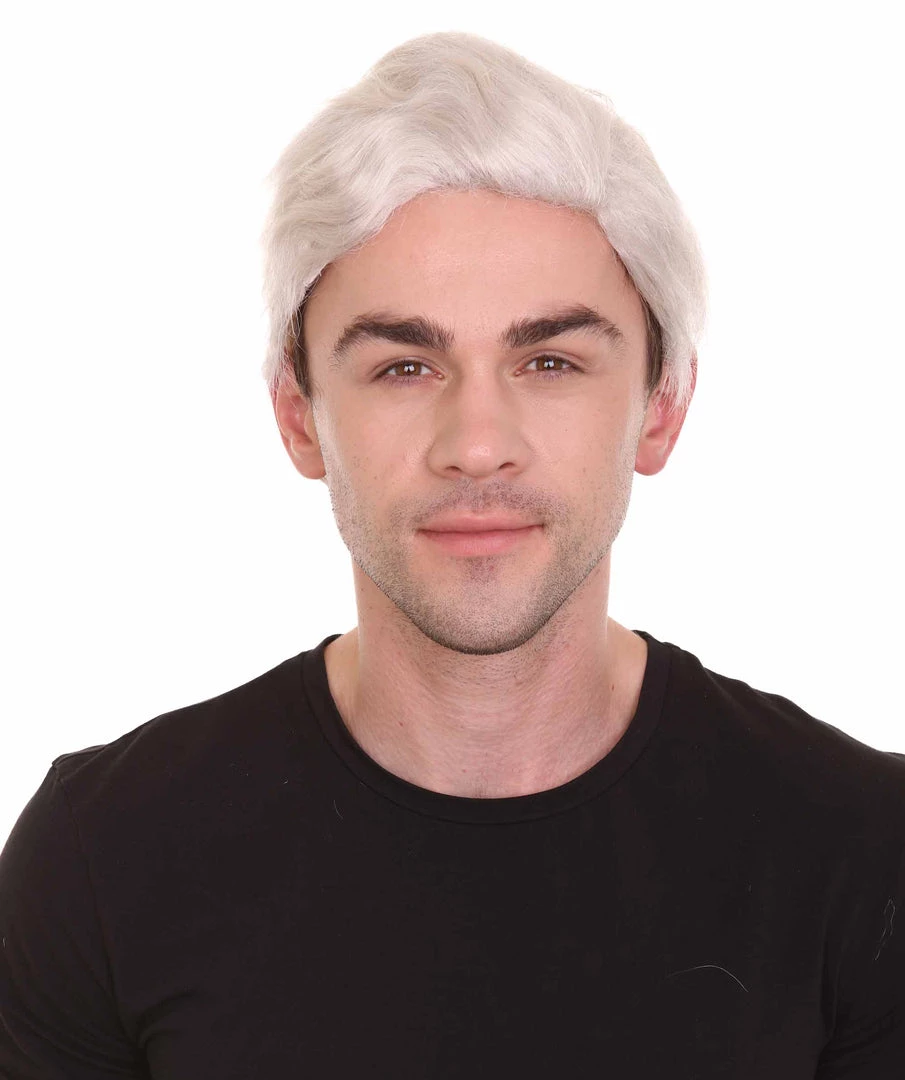 HPO Men's Fantasy Adventure Wig | White Grey Wigs | Premium Breathable Capless Cap 1 HPO Men's Fantasy Adventure Wig | White Grey Wigs | Premium Breathable Capless Cap