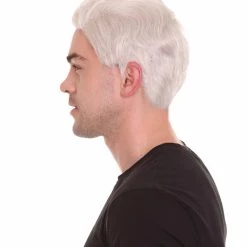 HPO Men's Fantasy Adventure Wig | White Grey Wigs | Premium Breathable Capless Cap 11 HPO Men's Fantasy Adventure Wig | White Grey Wigs | Premium Breathable Capless Cap