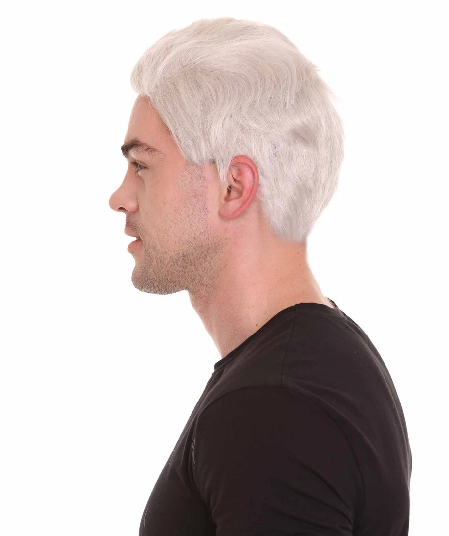 HPO Men's Fantasy Adventure Wig | White Grey Wigs | Premium Breathable Capless Cap 3 HPO Men's Fantasy Adventure Wig | White Grey Wigs | Premium Breathable Capless Cap