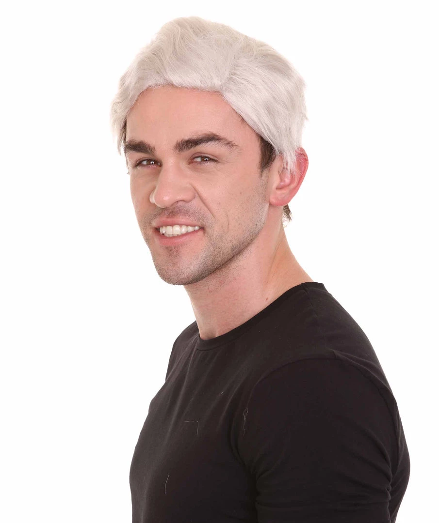 HPO Men's Fantasy Adventure Wig | White Grey Wigs | Premium Breathable Capless Cap 2 HPO Men's Fantasy Adventure Wig | White Grey Wigs | Premium Breathable Capless Cap