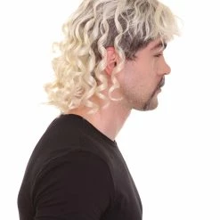 HPO SALE Zaney Zoo King| Bleach Blonde Mullet Wig With Mustache Set | Premium Halloween Wig
