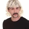HPO SALE Zaney Zoo King| Bleach Blonde Mullet Wig With Mustache Set | Premium Halloween Wig