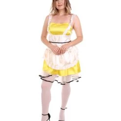 HPO Adult Women's Sexy French Maid Uniform Costume | Light Yellow Cosplay Costume 9 HPO Adult Women's Sexy French Maid Uniform Costume | Light Yellow Cosplay Costume