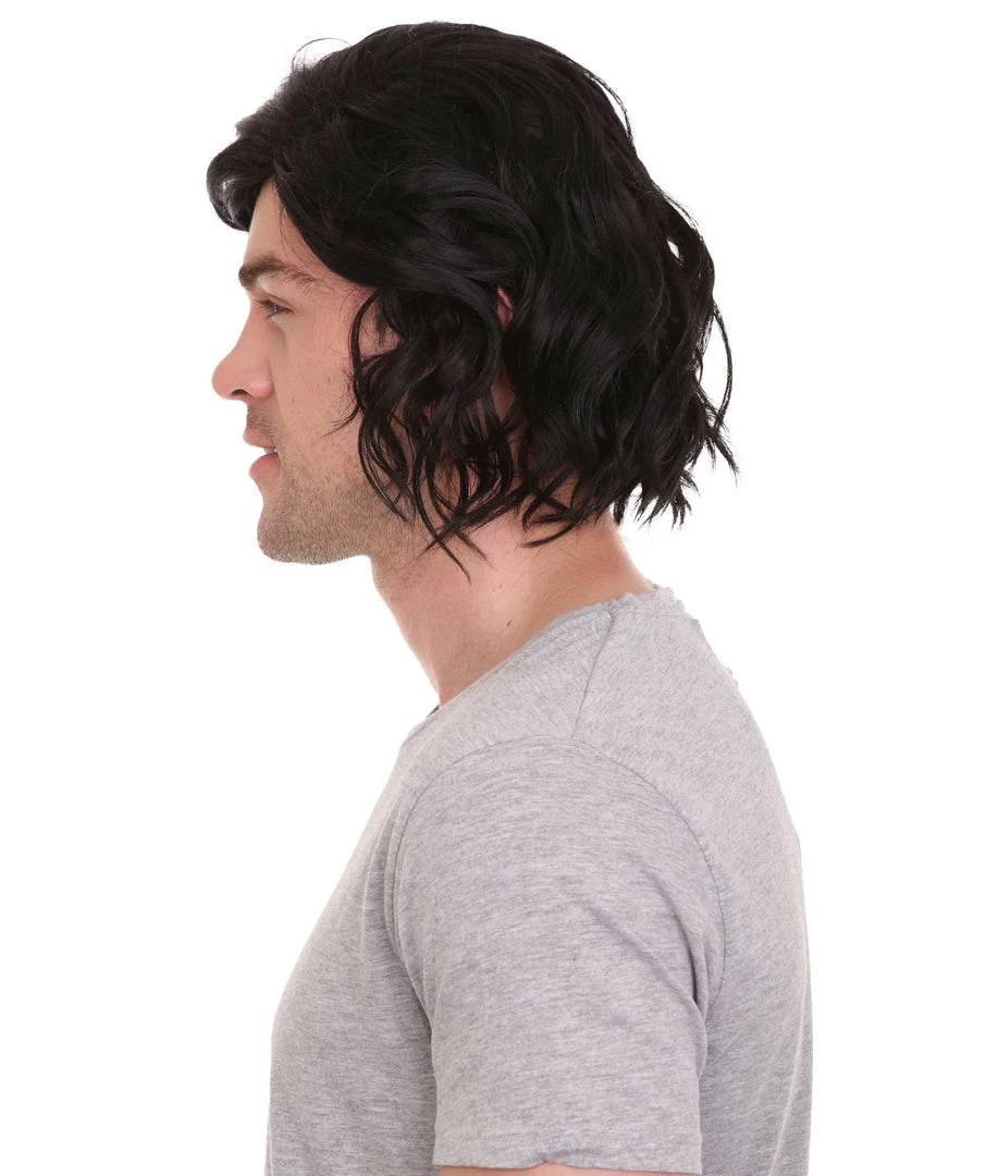 HPO Star Movie | Men's Medium Straight Black Wig | Premium Breathable Capless Cap 3 HPO Star Movie | Men's Medium Straight Black Wig | Premium Breathable Capless Cap