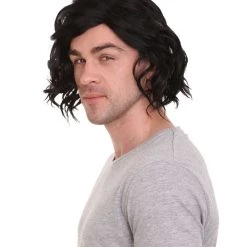 HPO Star Movie | Men's Medium Straight Black Wig | Premium Breathable Capless Cap