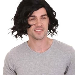 HPO Star Movie | Men's Medium Straight Black Wig | Premium Breathable Capless Cap 12 HPO Star Movie | Men's Medium Straight Black Wig | Premium Breathable Capless Cap