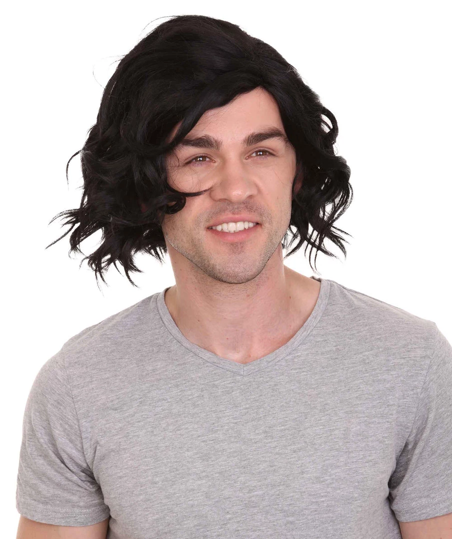 HPO Star Movie | Men's Medium Straight Black Wig | Premium Breathable Capless Cap 5 HPO Star Movie | Men's Medium Straight Black Wig | Premium Breathable Capless Cap