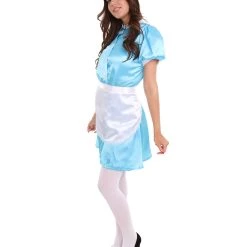 HPO Adult Women's French Apron Maid Uniform Costume | Lake Blue Cosplay Costume