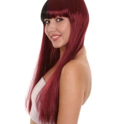 HPO Long Black And Red Womens Wig | Movie Character Cosplay Halloween Wig | Premium Breathable Capless Cap 11 HPO Long Black And Red Womens Wig | Movie Character Cosplay Halloween Wig | Premium Breathable Capless Cap