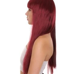 HPO Long Black And Red Womens Wig | Movie Character Cosplay Halloween Wig | Premium Breathable Capless Cap 12 HPO Long Black And Red Womens Wig | Movie Character Cosplay Halloween Wig | Premium Breathable Capless Cap