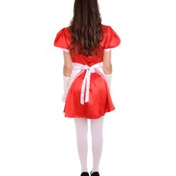 HPO Adult Women's French Apron Maid Uniform Costume | Red Cosplay Costume 12 HPO Adult Women's French Apron Maid Uniform Costume | Red Cosplay Costume