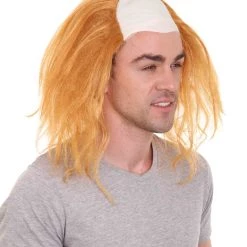 HPO Men's Half Bald Head Funny Men Wig Collections