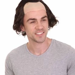 HPO Men's Half-bald Head Joker Wig | Dark Brown Wigs