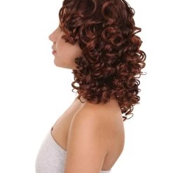 HPO Dancing Queen Womens Wig | Brown Curly Character Cosplay Halloween Wig | Premium Breathable Capless Cap Women's