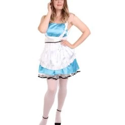 HPO Adult Women's Sexy French Maid Uniform Costume | Aqua Blue Cosplay Costume