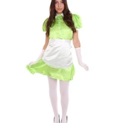 HPO Adult Women's French Apron Maid Uniform Costume | Lime Cosplay Costume 16 HPO Adult Women's French Apron Maid Uniform Costume | Lime Cosplay Costume