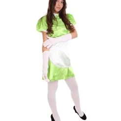 HPO Adult Women's French Apron Maid Uniform Costume | Lime Cosplay Costume 14 HPO Adult Women's French Apron Maid Uniform Costume | Lime Cosplay Costume