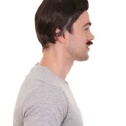 HPO Movie Day Of The Dead Mens Wig And Mustache Set | Premium Breathable Capless Cap Men's