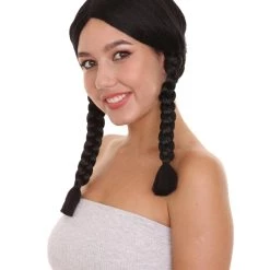 HPO Women's Native American Braided Womens Wig |Black Traditional TV/Movie Cosplay Halloween Wig | Premium Breathable Capless Cap
