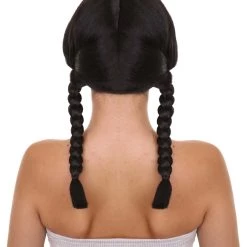 HPO Women's Native American Braided Womens Wig |Black Traditional TV/Movie Cosplay Halloween Wig | Premium Breathable Capless Cap