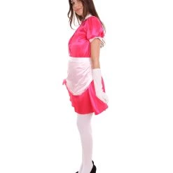 HPO Adult Women's French Apron Maid Uniform Costume | Pink Cosplay Costume 11 HPO Adult Women's French Apron Maid Uniform Costume | Pink Cosplay Costume