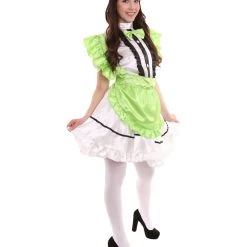 HPO Adult Women's Anime Cosplay French Maid Fancy Uniform Costume | Lime Cosplay Costume