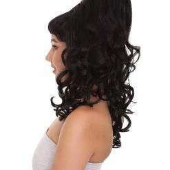 HPO Women's 60's Curly Beehive Womens Wig | Black Vintage Wig | Premium Breathable Capless Cap