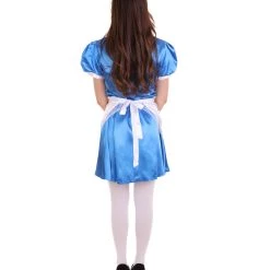 HPO Adult Women's French Apron Maid Uniform Costume | Royal Blue Cosplay Costume