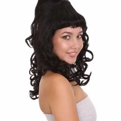 HPO Women's 60's Curly Beehive Womens Wig | Black Vintage Wig | Premium Breathable Capless Cap