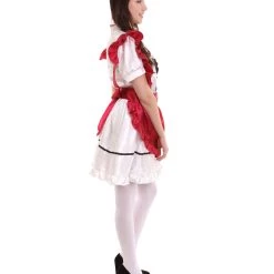 HPO Adult Women's Anime Cosplay French Maid Fancy Uniform Costume | Dark Red Cosplay Costume