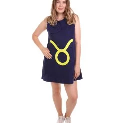 HPO Adult Women's 12 Constellation Of Taurus Party Troll Dress Costume | Blue Halloween Costume