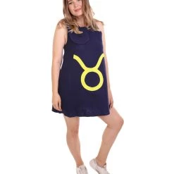 HPO Adult Women's 12 Constellation Of Taurus Party Troll Dress Costume | Blue Halloween Costume