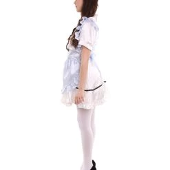 HPO Adult Women's Anime Cosplay French Maid Fancy Uniform Costume | Light Blue Cosplay Costume