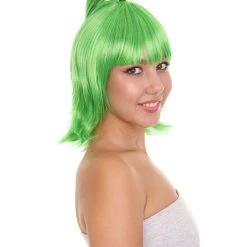HPO Women's Monster Anime Unisex Wig | Green Sexy Cosplay Party Halloween Wig | Premium Breathable Capless Cap