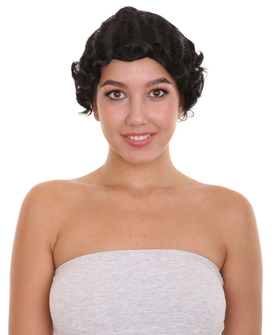 HPO 20's Flapper Womens Wig | Black Vintage Wig | Premium Breathable Capless Cap 1 HPO 20's Flapper Womens Wig | Black Vintage Wig | Premium Breathable Capless Cap