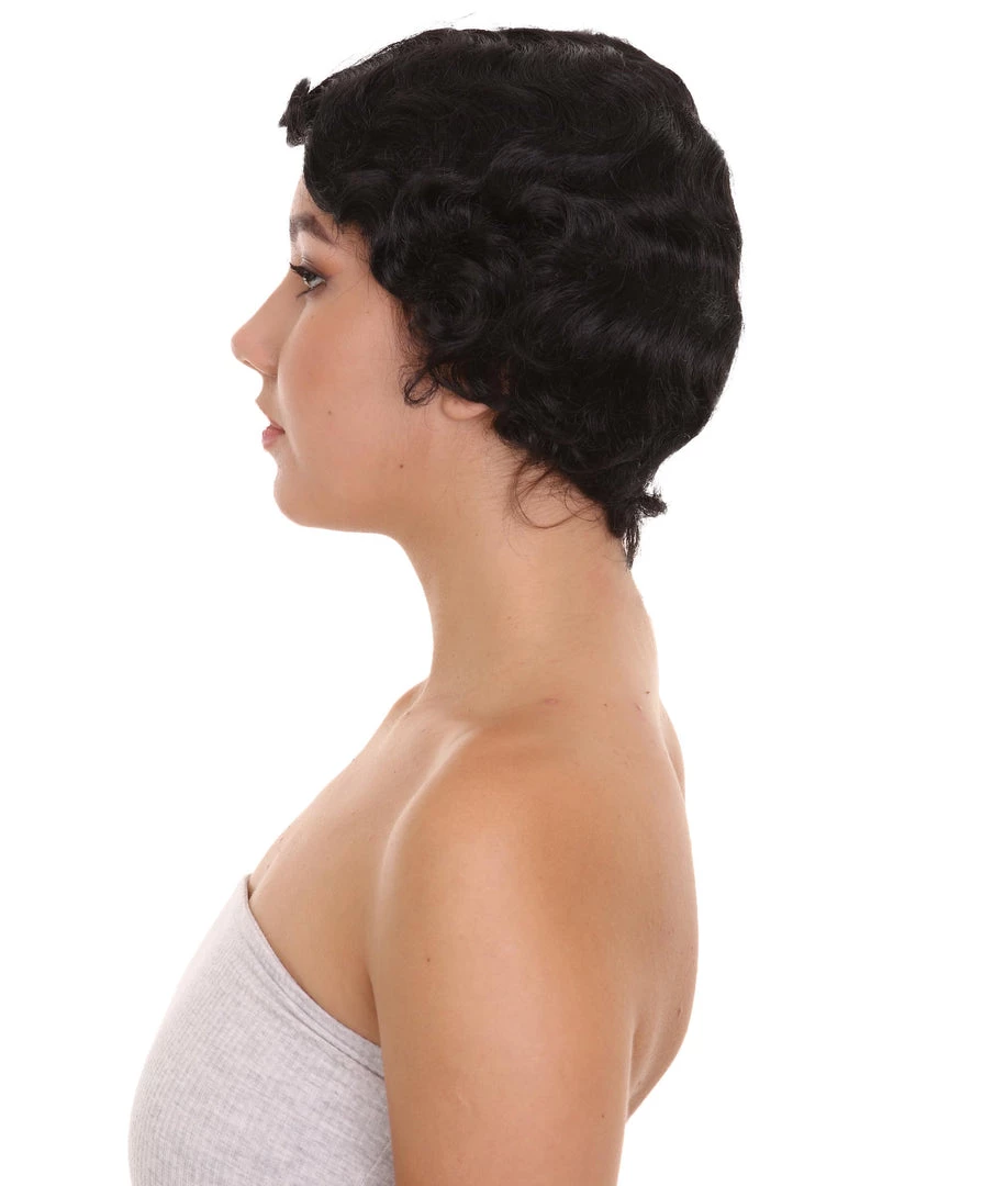 HPO 20's Flapper Womens Wig | Black Vintage Wig | Premium Breathable Capless Cap 3 HPO 20's Flapper Womens Wig | Black Vintage Wig | Premium Breathable Capless Cap