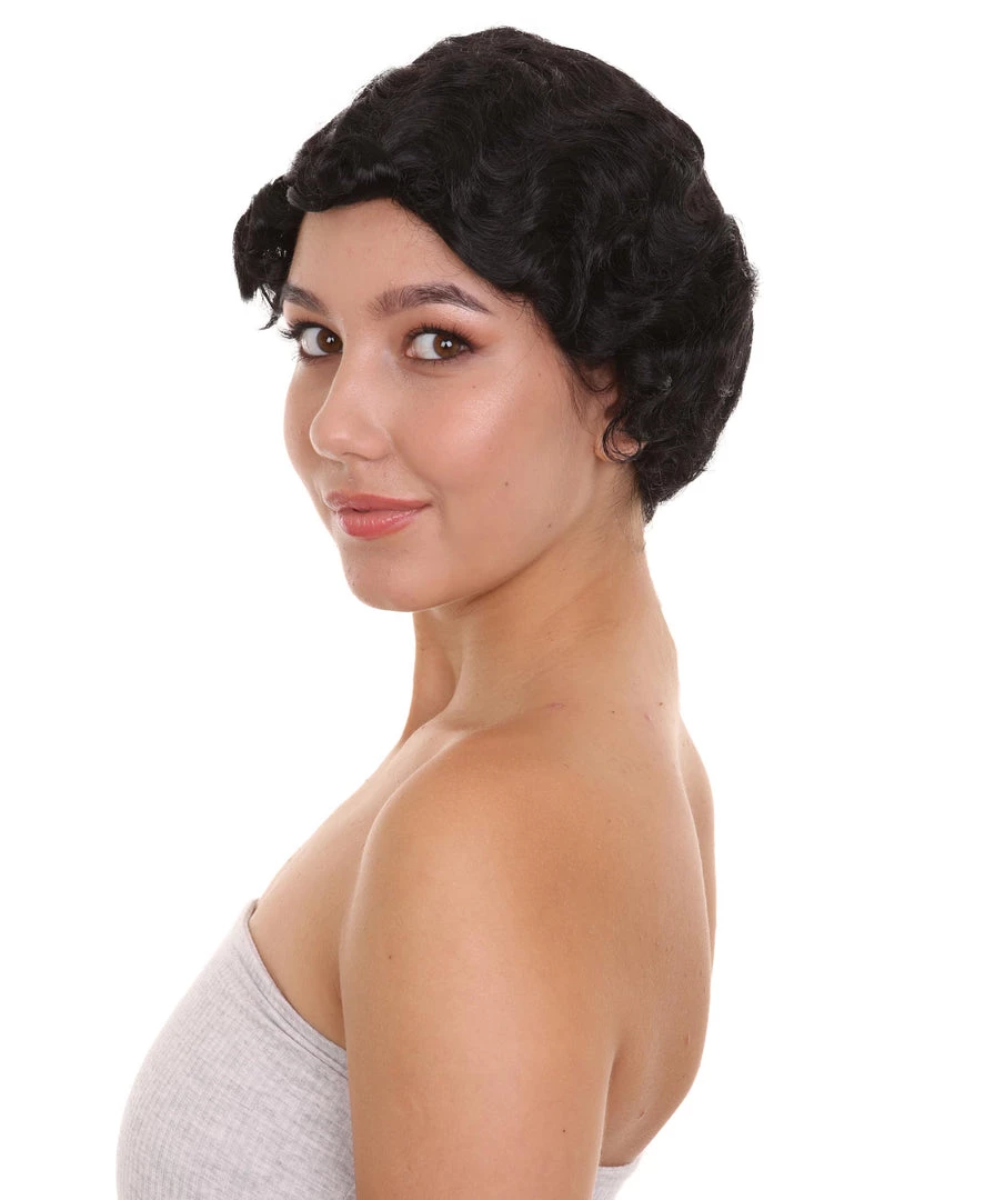 HPO 20's Flapper Womens Wig | Black Vintage Wig | Premium Breathable Capless Cap 2 HPO 20's Flapper Womens Wig | Black Vintage Wig | Premium Breathable Capless Cap