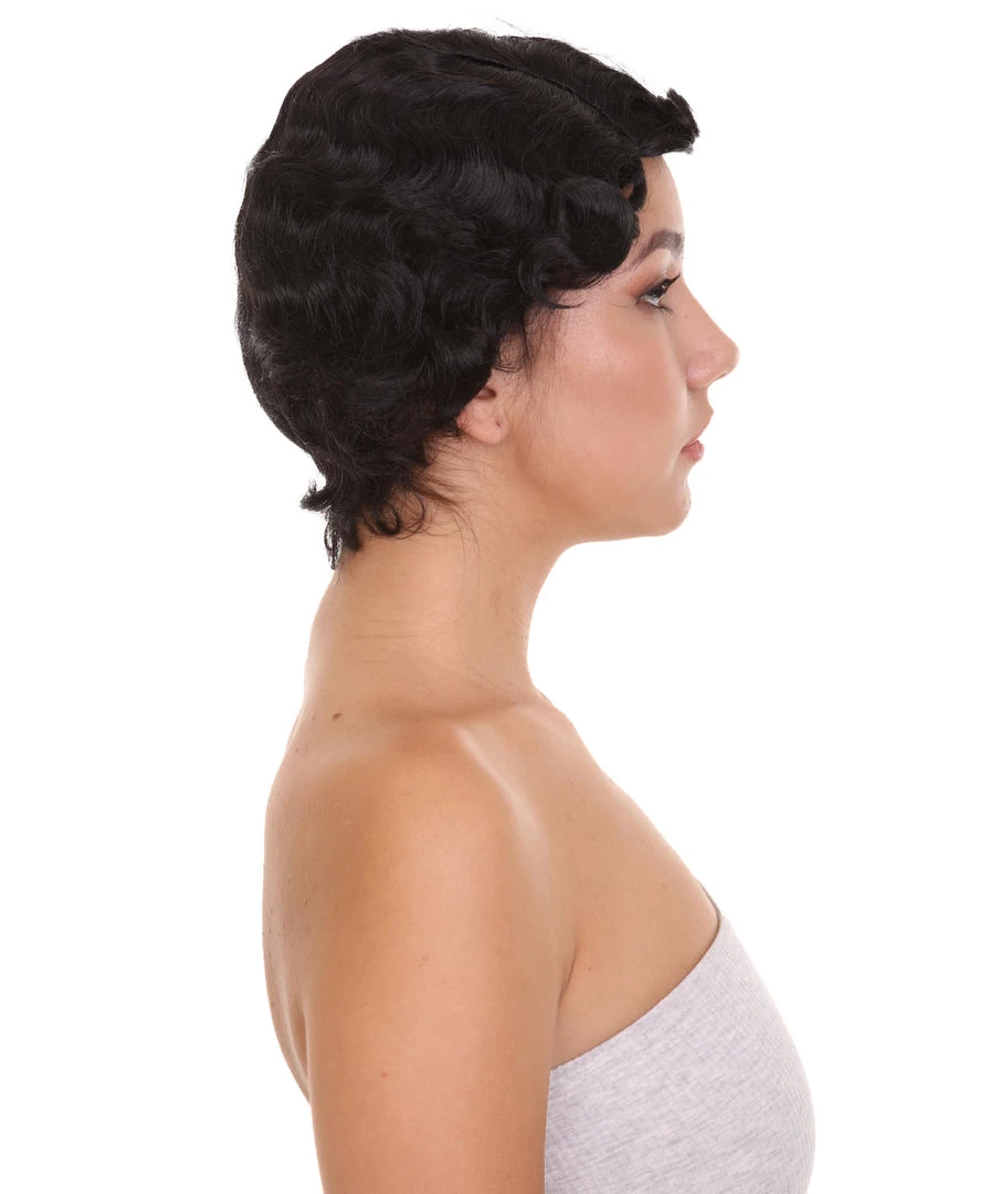 HPO 20's Flapper Womens Wig | Black Vintage Wig | Premium Breathable Capless Cap 5 HPO 20's Flapper Womens Wig | Black Vintage Wig | Premium Breathable Capless Cap