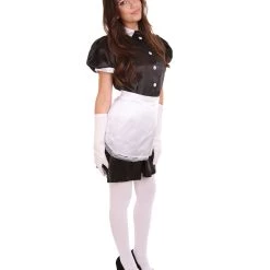 HPO Adult Women's French Apron Maid Uniform Costume | Black Cosplay Costume