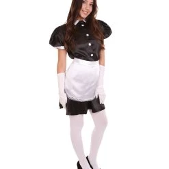 HPO Adult Women's French Apron Maid Uniform Costume | Black Cosplay Costume