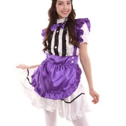 HPO Adult Women's Anime Cosplay French Maid Fancy Uniform Costume | Medium Purple Cosplay Costume