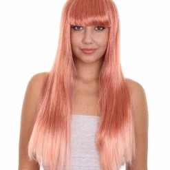 HPO Long Bob Womens Wig | Fancy Party Event Ready Halloween Wig (Lots Of Color Options) | Premium Breathable Capless Cap