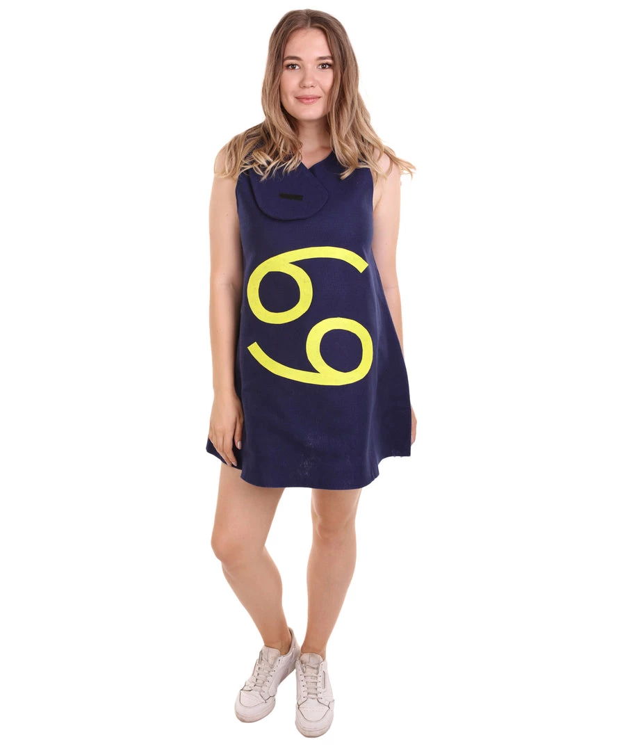 HPO Adult Women's 12 Constellation Of Cancer Party Troll Dress Costume | Blue Halloween Costume 2 HPO Adult Women's 12 Constellation Of Cancer Party Troll Dress Costume | Blue Halloween Costume