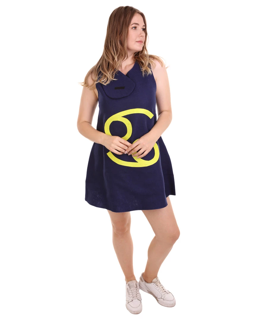 HPO Adult Women's 12 Constellation Of Cancer Party Troll Dress Costume | Blue Halloween Costume 5 HPO Adult Women's 12 Constellation Of Cancer Party Troll Dress Costume | Blue Halloween Costume