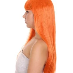 HPO Long Bob Womens Wig | Fancy Party Event Ready Halloween Wig (Lots Of Color Options) | Premium Breathable Capless Cap